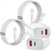 WILLTOP iPhone 17 16 15 Pro Max Charger Fast Charging 20W USB C Phone Charger Block,2Pack Quick Type C Charger Fast Charging 6FT USB C Charging Cord for iPhone 17 Pro/17 ProMax/17 Air/16 Pro/16e/15 Pro/15 Plus